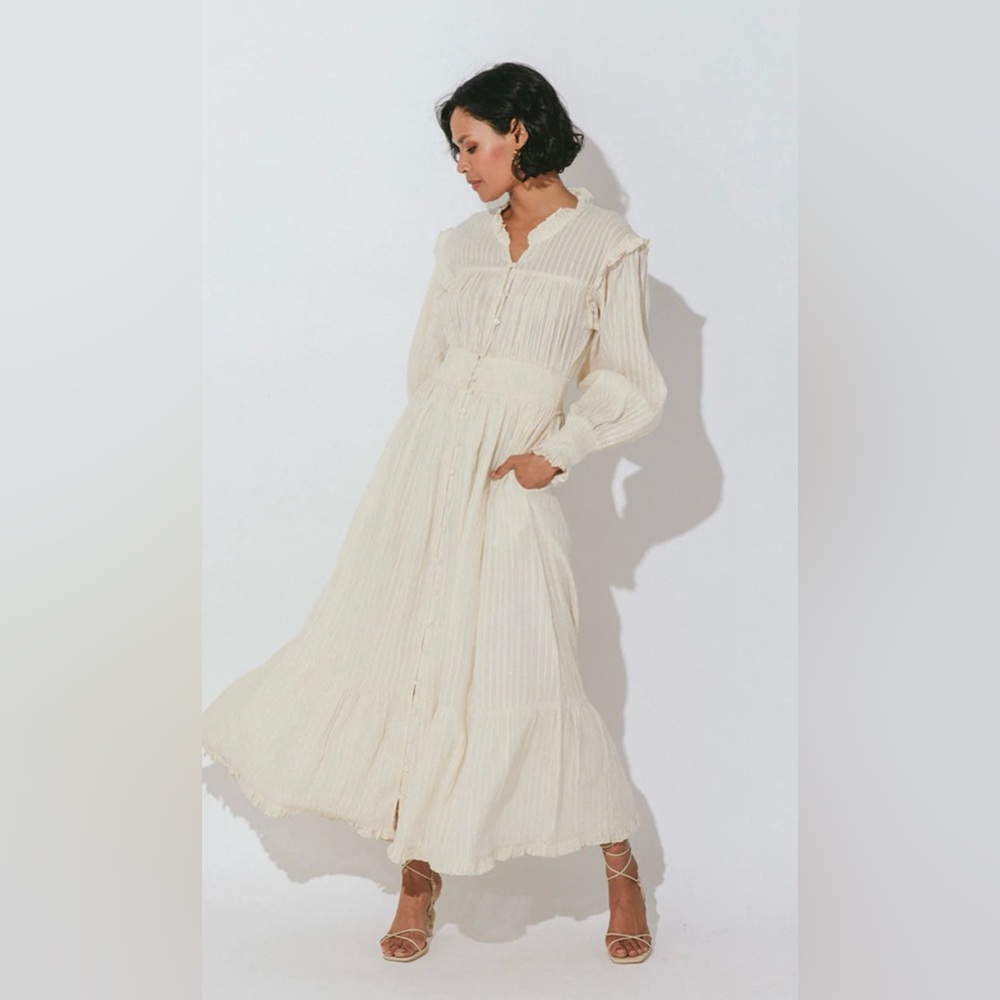 Cleobella Ivory Taylor Ankle Maxi Dress - Organic Cotton Size Small $268 msrp